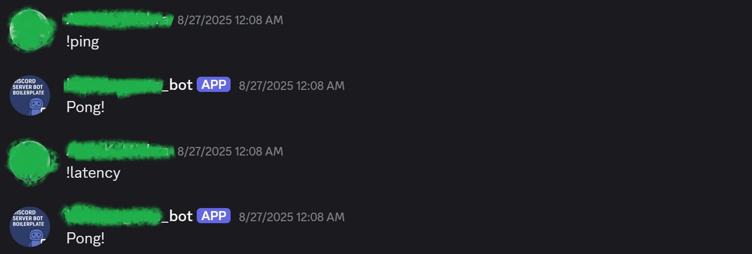 Basely Discord bot ping command