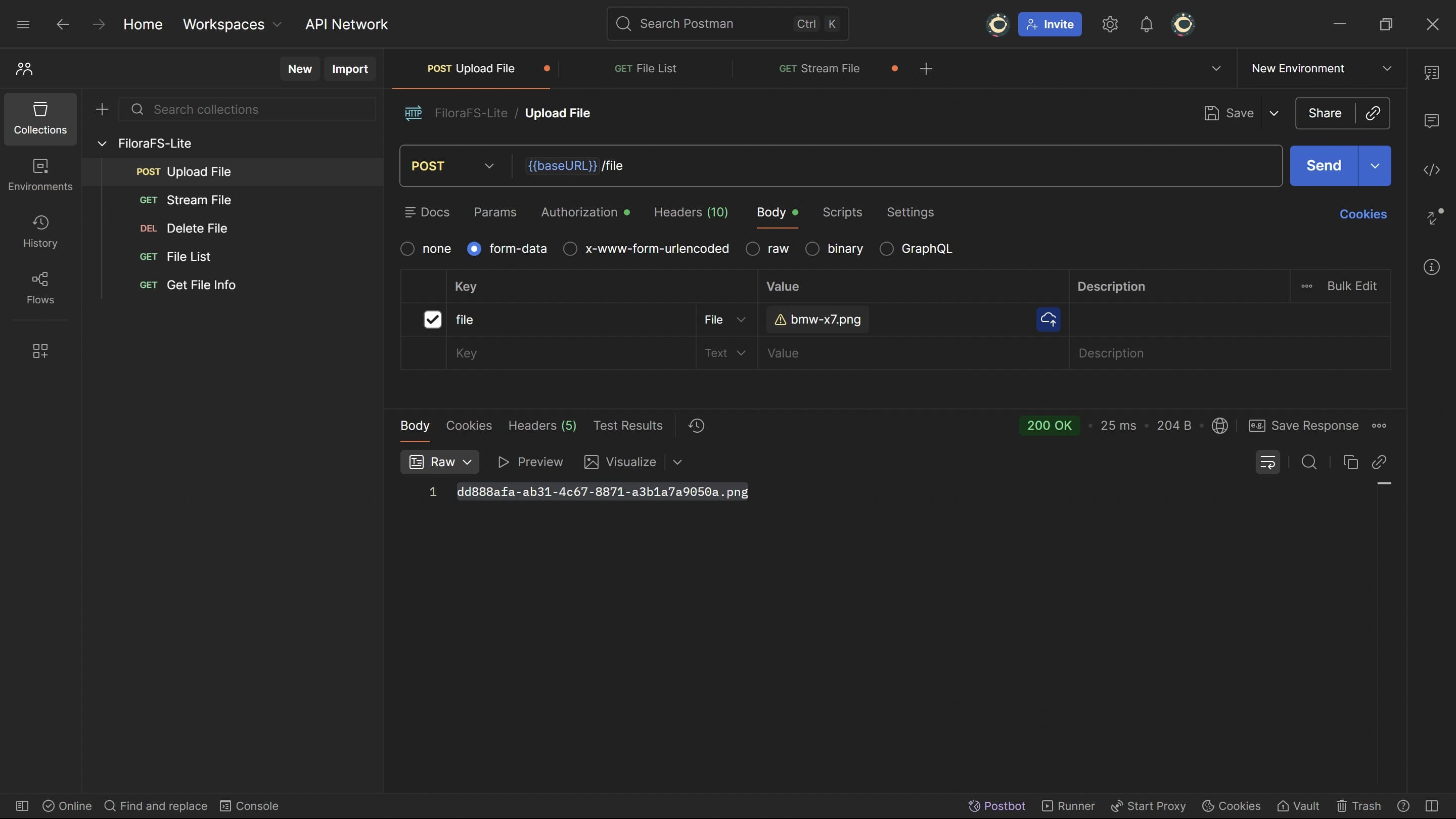 FiloraFS-Lite file upload API